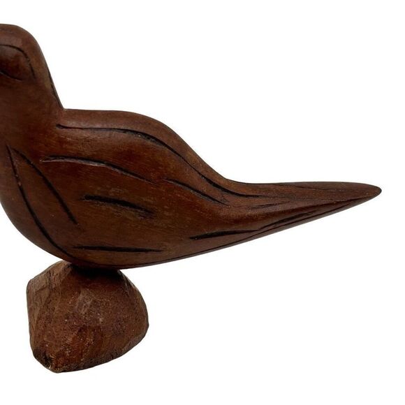 Vintage Hand Carved Wooden Bird Figurine - Picture 5 of 9